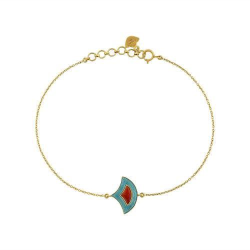 Blue And Red Enamel Bracelet Crafted In 18Kt Gold