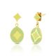 Green Enamel Earring Crafted In 18Kt Gold