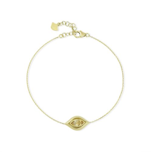 Evil Eye String Bracelet In 18Kt Gold