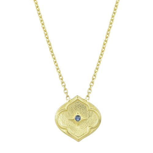 Blue Sapphire Pendant Necklace in 18KT Gold