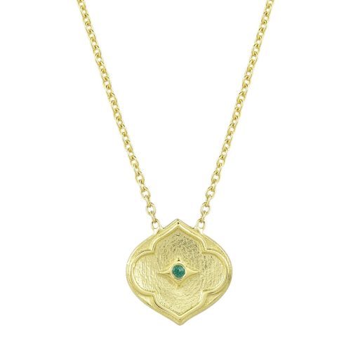 Emerald Pendant Necklace in 18KT Gold
