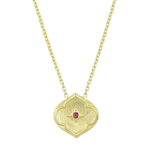 Ruby Pendant Necklace in 18KT Gold