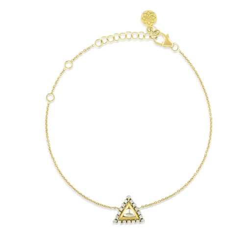 Diamond Jadau Trine Bracelet In 18Kt Gold