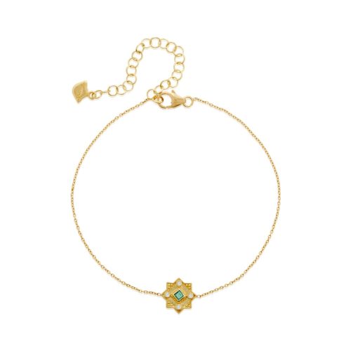 Emerald And Diamond Bracelet In 18Kt Gold