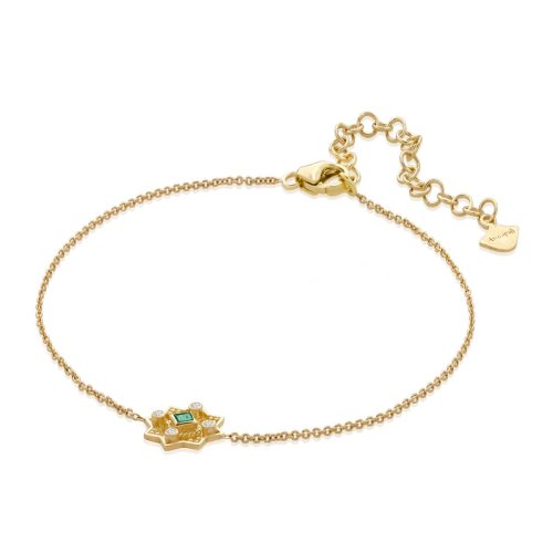 Emerald And Diamond Bracelet In 18Kt Gold