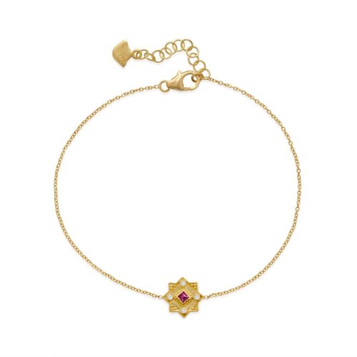 Ruby And Diamond Bracelet In 18Kt Gold