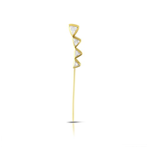 Trine Diamond Earcuff In 18 Kt Gold