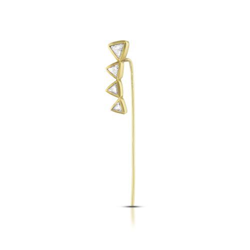 Trine Diamond Earcuff In 18 Kt Gold