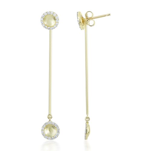 Diamond Disc Line Earring In 18Kt Gold