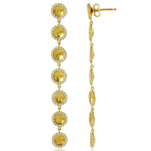 Diamond Disc Earring In 18Kt Gold