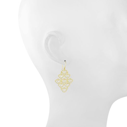 Rose Cut Diamond Lotus Earring In 18Kt Gold