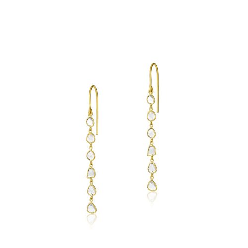 Polki Diamond linear earring in 18Kt Gold
