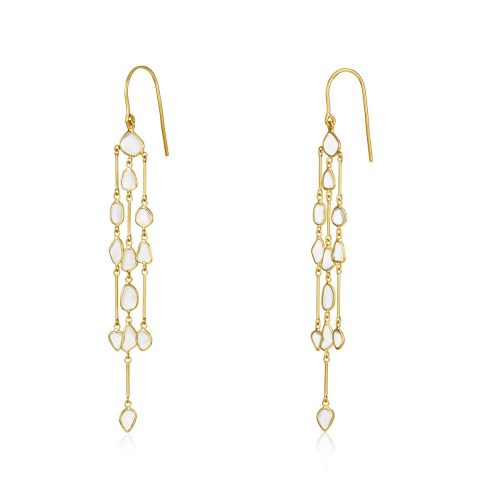 Polki Diamond dangle earring in 18Kt Gold