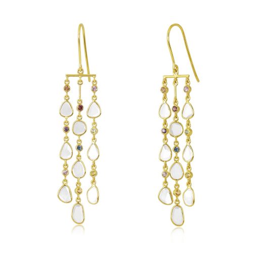 Imperial Polki Hoop Earrings In 18 Kt Gold