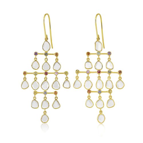 Imperial Polki Hoop Earrings In 18 Kt Gold