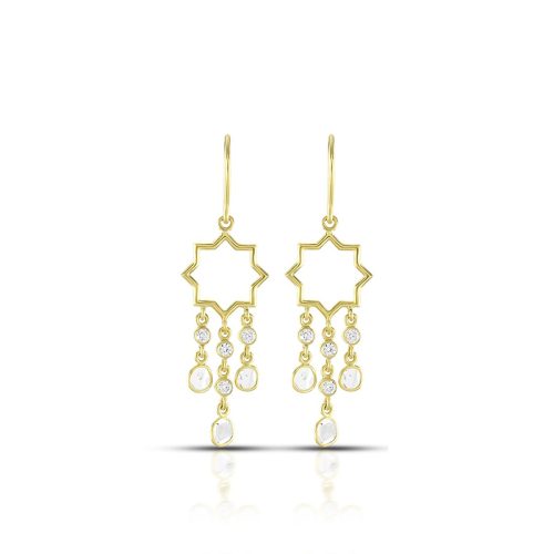 Diamond Star Earring In 18Kt Gold