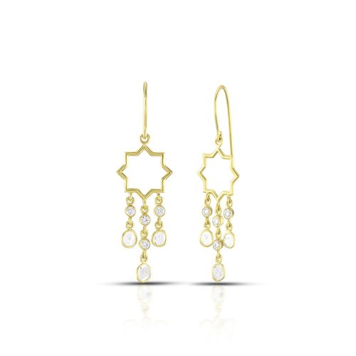 Diamond Star Earring In 18Kt Gold