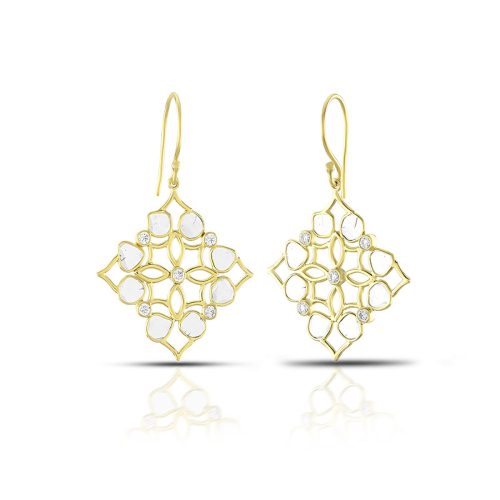 Diamond Flower Earring In 18Kt Gold