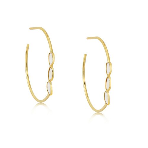 Polki Diamond hoop earring in 18Kt Gold