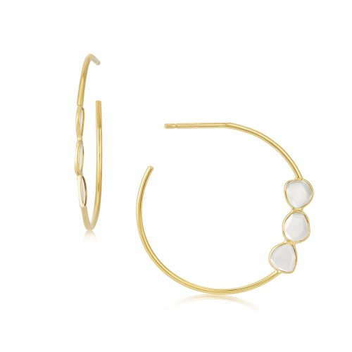 Polki Diamond hoop earring in 18Kt Gold