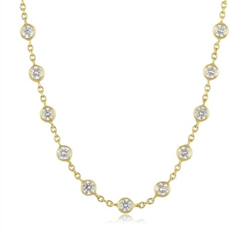 Diamond Studded Chain In 18Kt Gold.