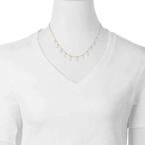 Polki Diamond charm chain necklace in 18 Kt Gold