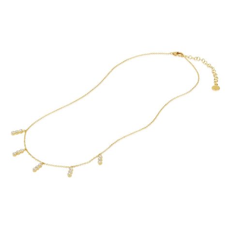 Diamond Three Stone Drop Necklace in 18kt Gold