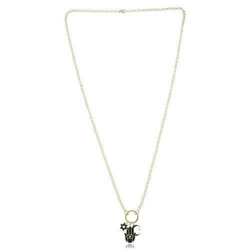 Enameled Pendant Necklace in 18Kt Gold