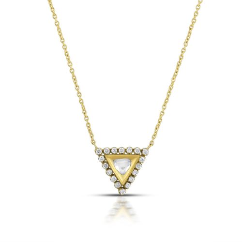 Diamond Jadau Trine Necklace In 18Kt Gold