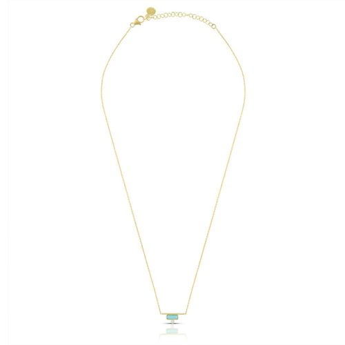 Turquoise And Diamond Necklace In 18Kt Gold