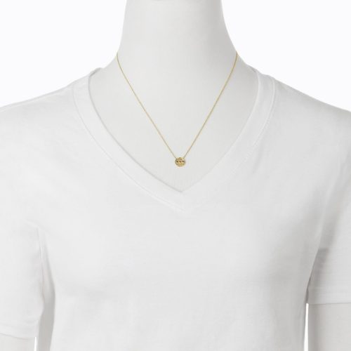 Emerald Round Pendant Necklace In 18Kt Gold