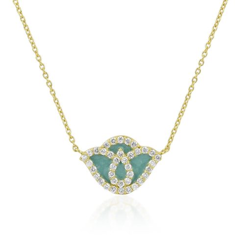 Lotus Diamond Chain Necklace in 18 kt gold