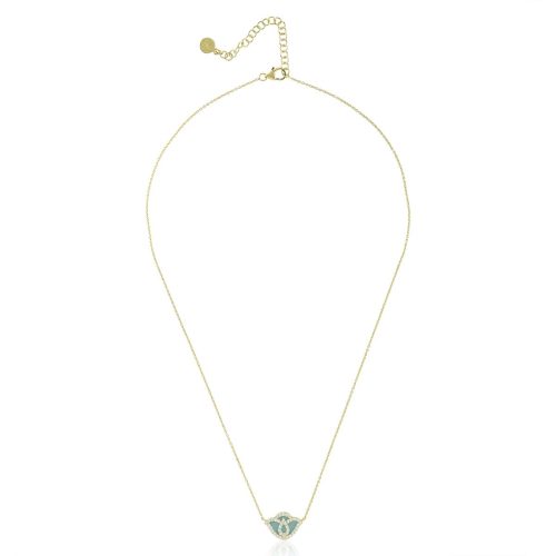 Lotus Diamond Chain Necklace in 18 kt gold