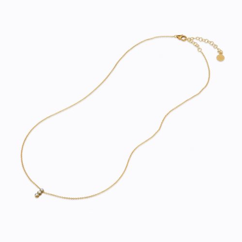 Three Dot Diamond Necklace In 18Kt Gold