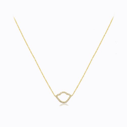Lotus Diamond Necklace In 18Kt Gold