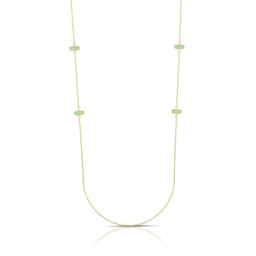 Chrysoprase And Diamond Necklace In 18Kt Gold