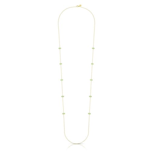 Chrysoprase And Diamond Necklace In 18Kt Gold