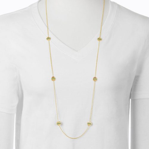 Round Emerald Pendant Necklace In 18Kt Gold