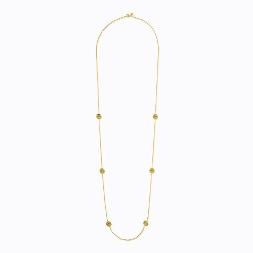 Round Emerald Pendant Necklace In 18Kt Gold