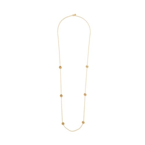 Round Ruby Pendant Necklace In 18Kt Gold