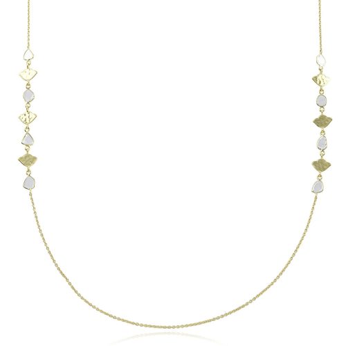 Polki Studded Elegant Chain Necklace In 18kt Gold