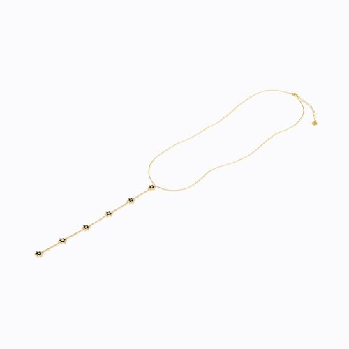 Black Enamel And Diamond Tye Necklace In 18Kt Gold