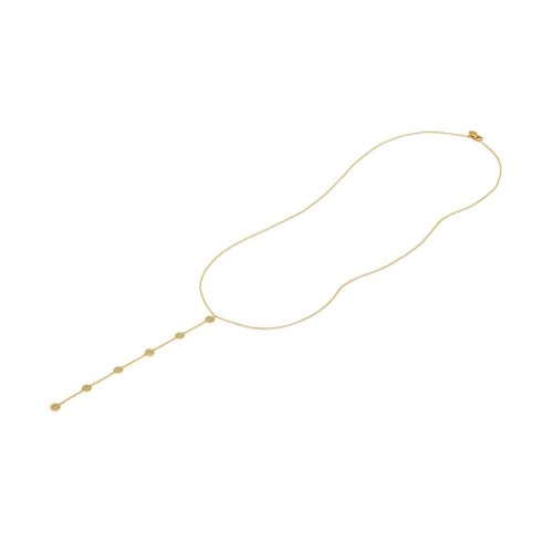 Blue Enamel And Diamond Tye Necklace In 18Kt Gold