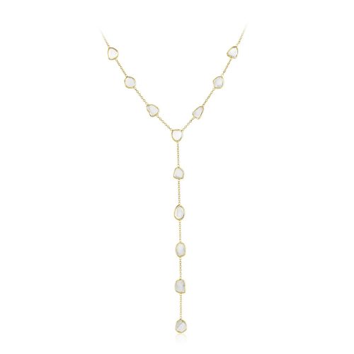 Polki Diamond Tie style necklace in 18Kt Gold