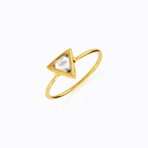 Diamond Jadau Trine Ring In 18Kt Gold