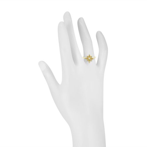 Full Cut Diamond Star Ring In 18Kt Gold