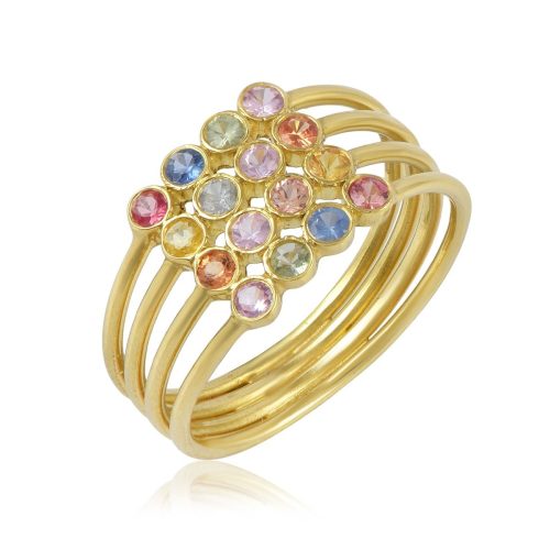 Multisapphire ring in 18kt Gold