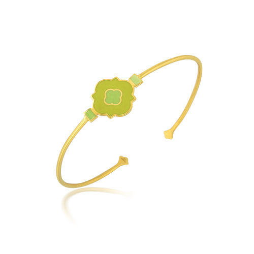 Green Enamel Bracelet In 18Kt Gold
