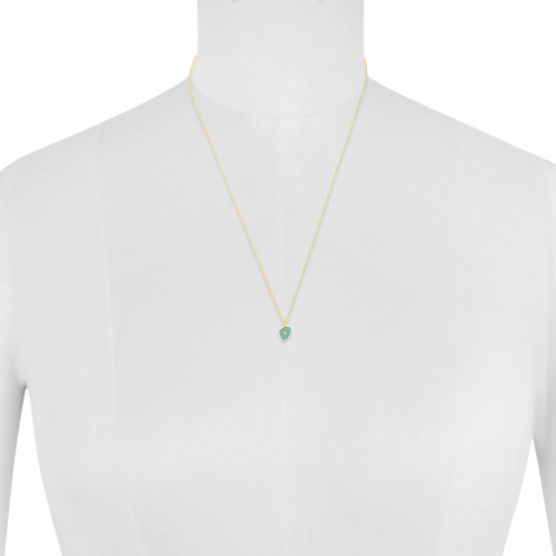 Blue & Green Enamel  Reversible Necklace  In 18 Kt Gold