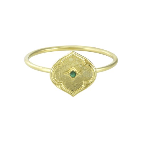 Emerald Studded Ring in 18KT Gold